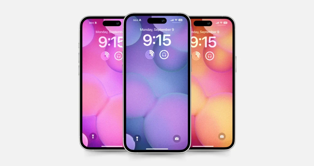 Grainy Bubbles wallpaper pack