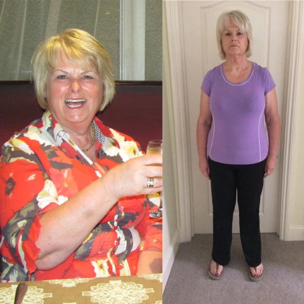 Client health progress shown in side-by-side photographs