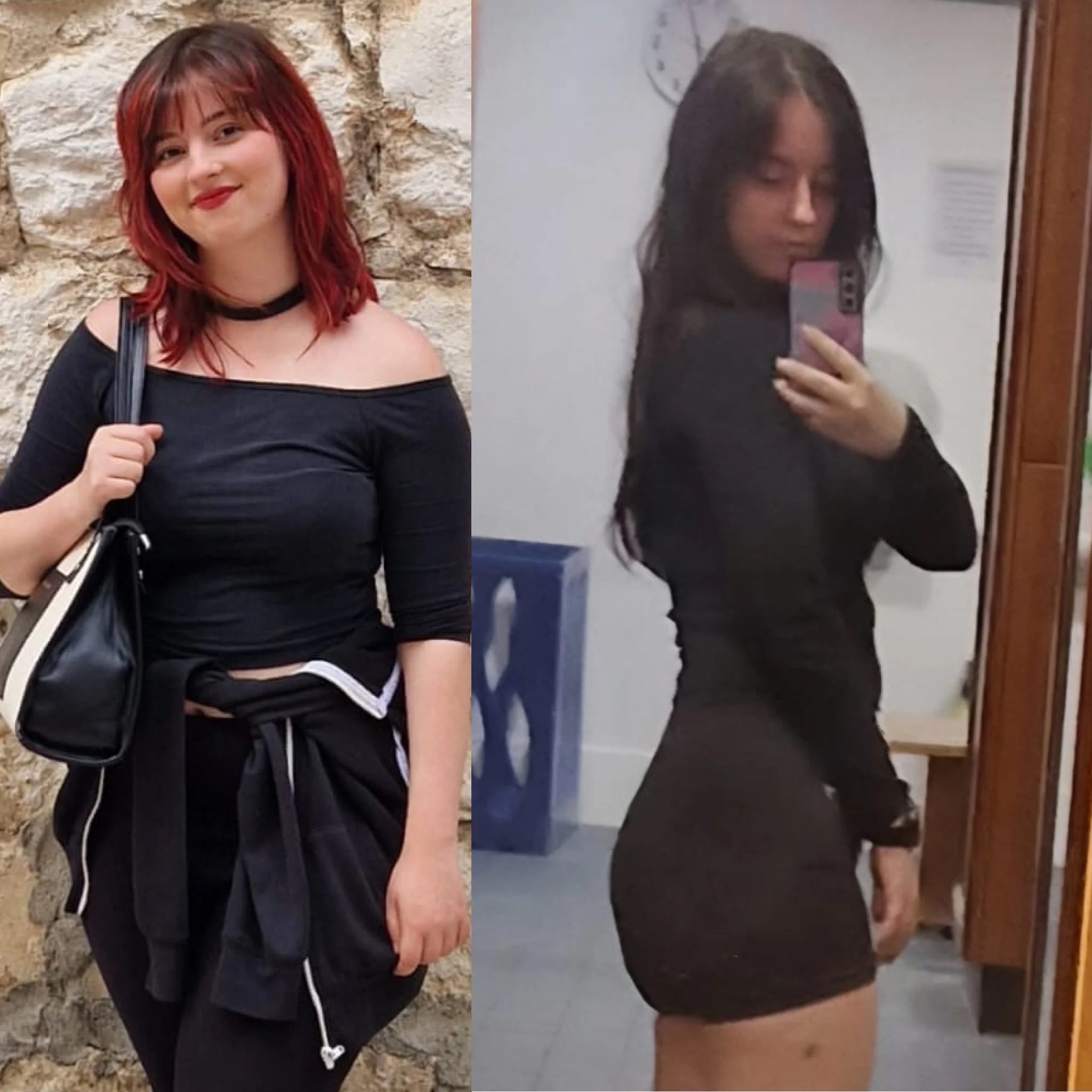 Client wellbeing progress shown in side-by-side photographs