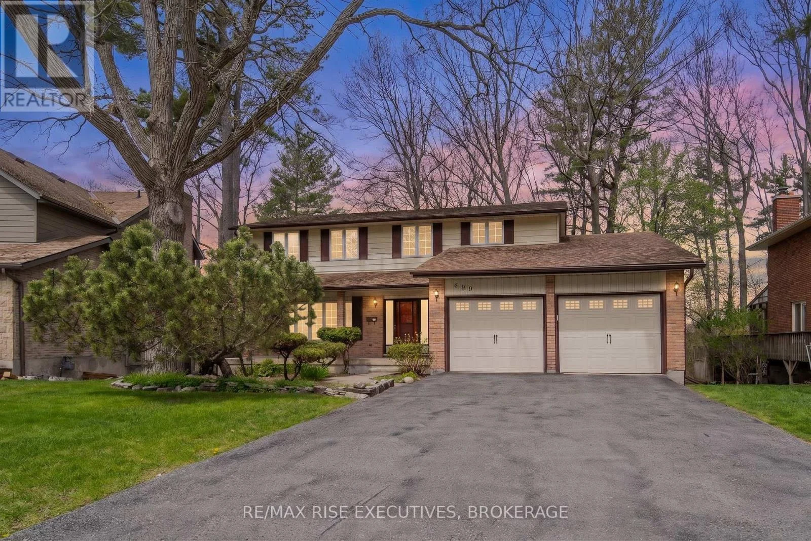 Kingston-area home at dusk