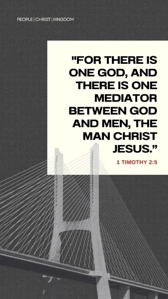 People, Christ, Kingdom over a bridge photograph