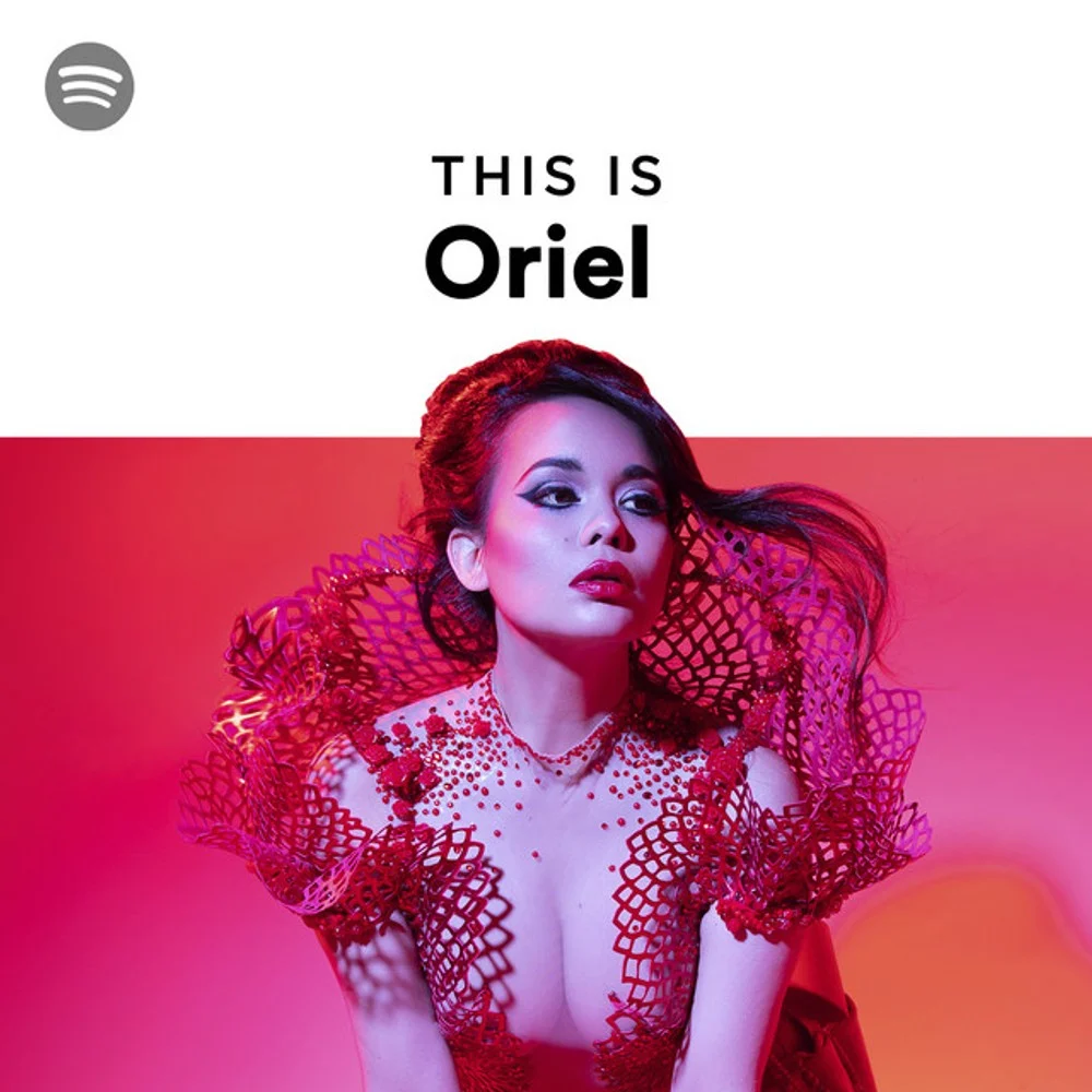 This Is Oriel playlist artwork featuring Oriel in a sculptural red costume