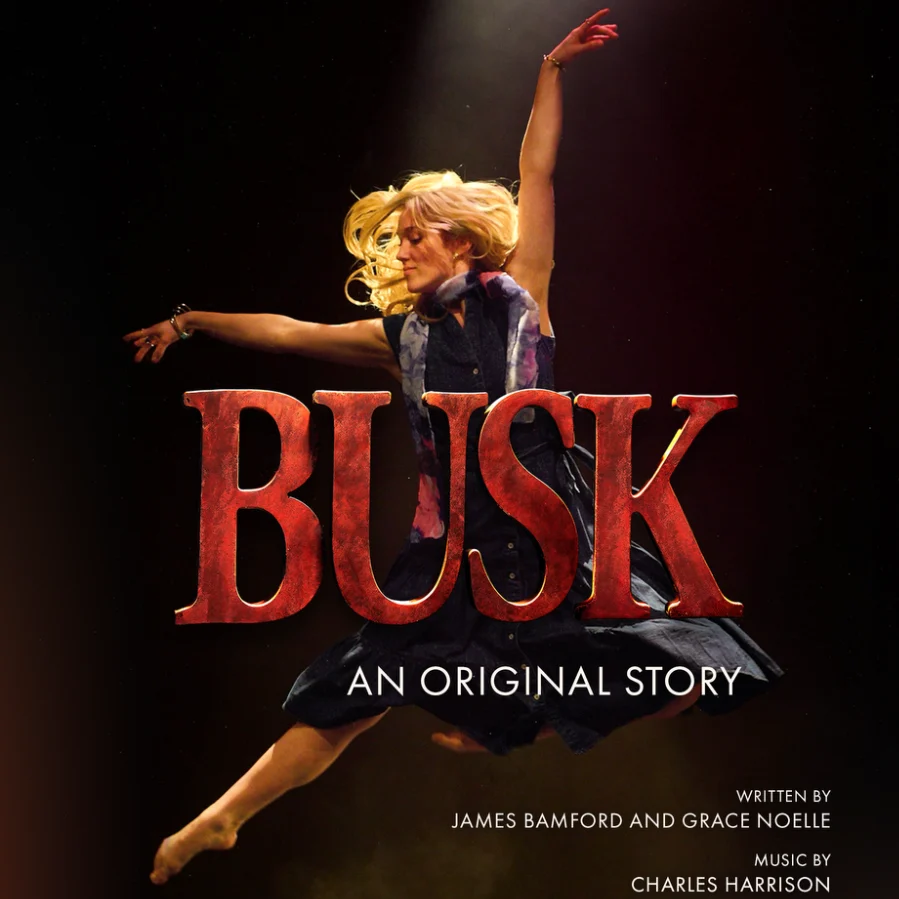 BUSK original story artwork with a dancer in motion