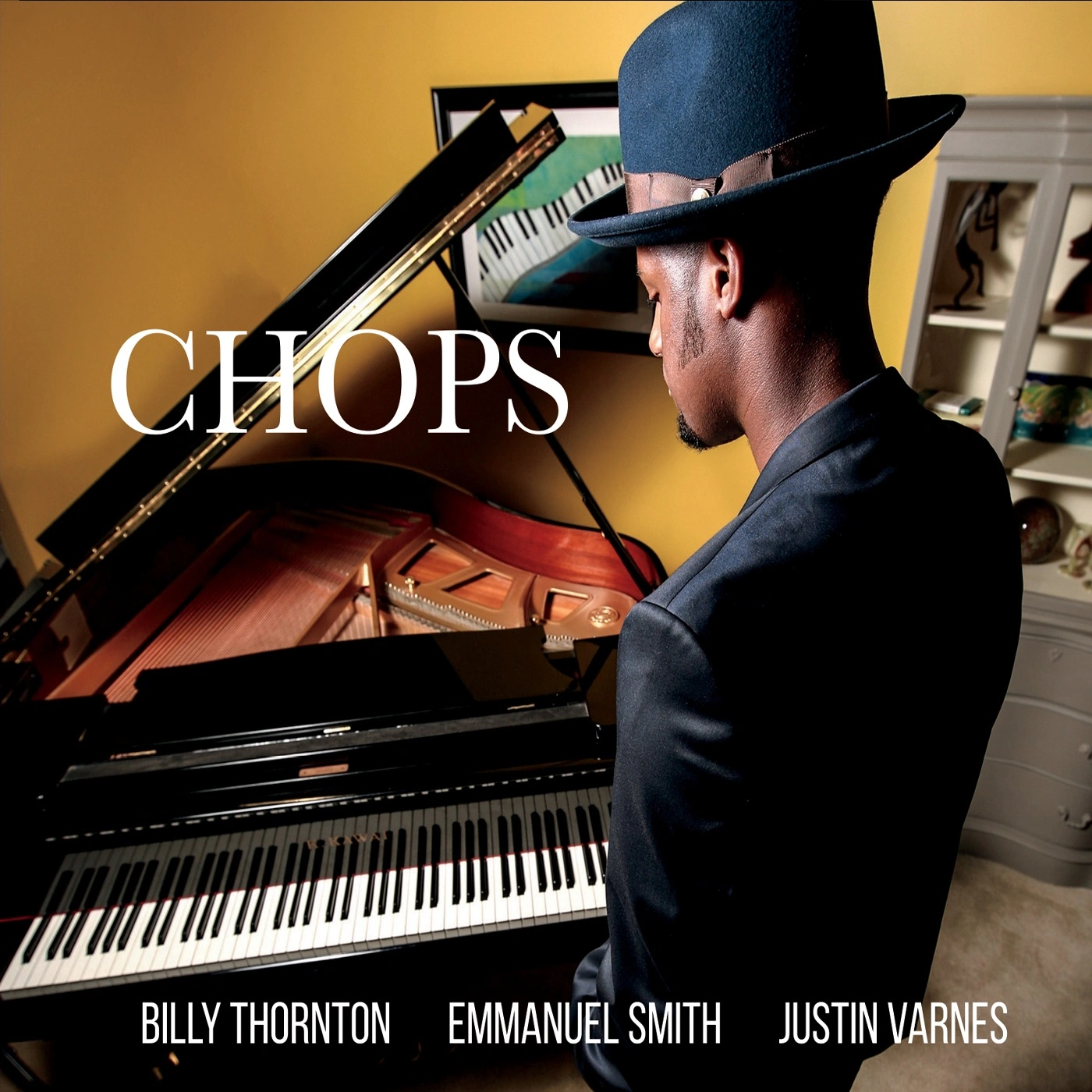 CHOPS album cover: Chops in a fedora at a grand piano
