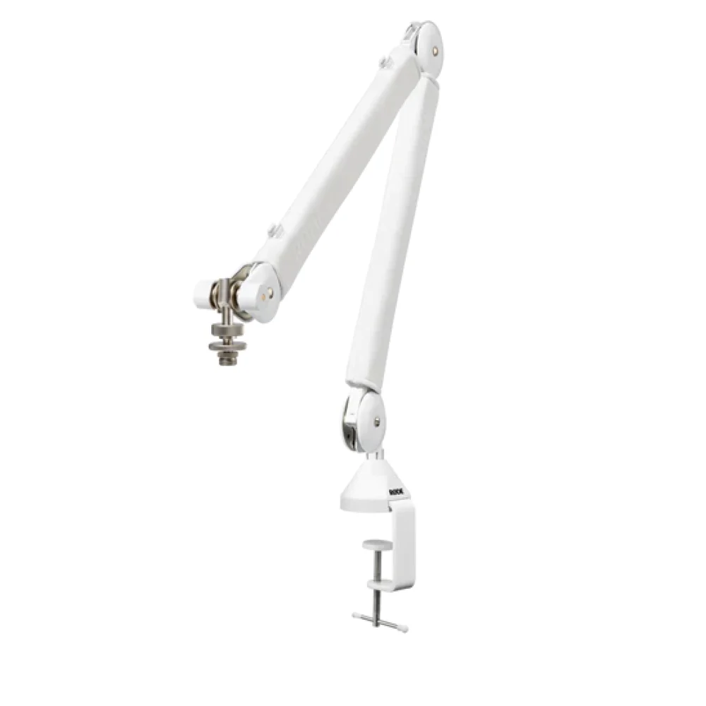 White RODE PSA1+ Boom Arm