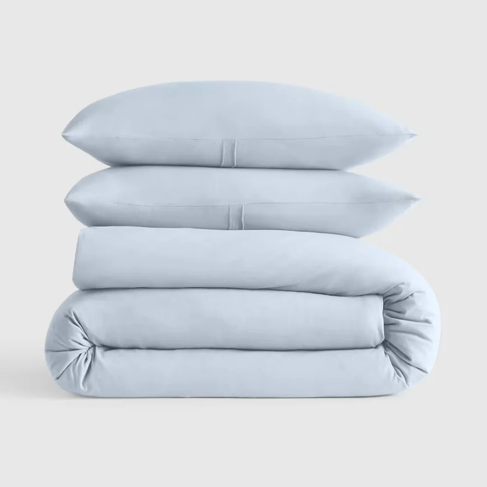 Quince Super Soft Jersey Duvet Cover Set in Light Blue