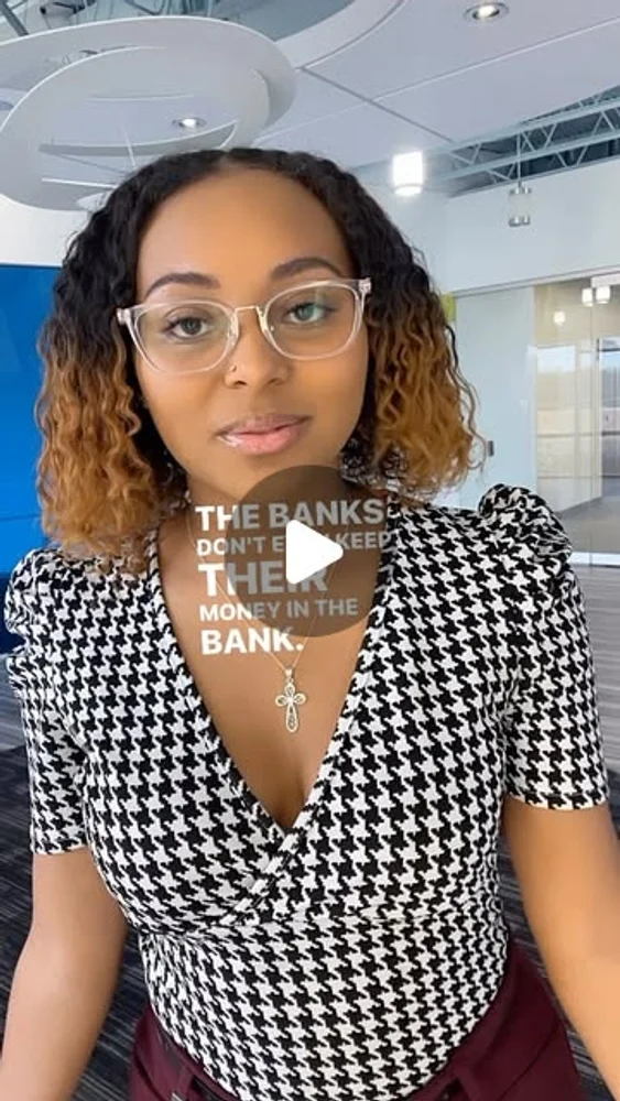 Ricarda Mills explaining how banks use deposited money