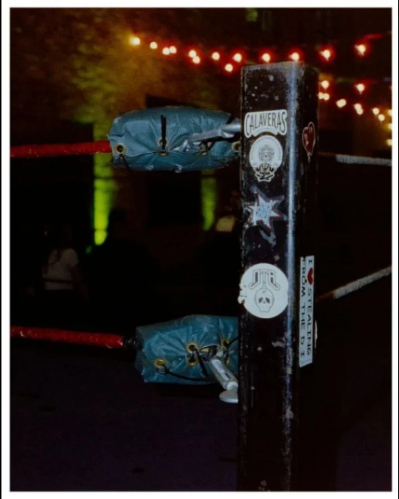 Film photograph of a lucha libre ring corner