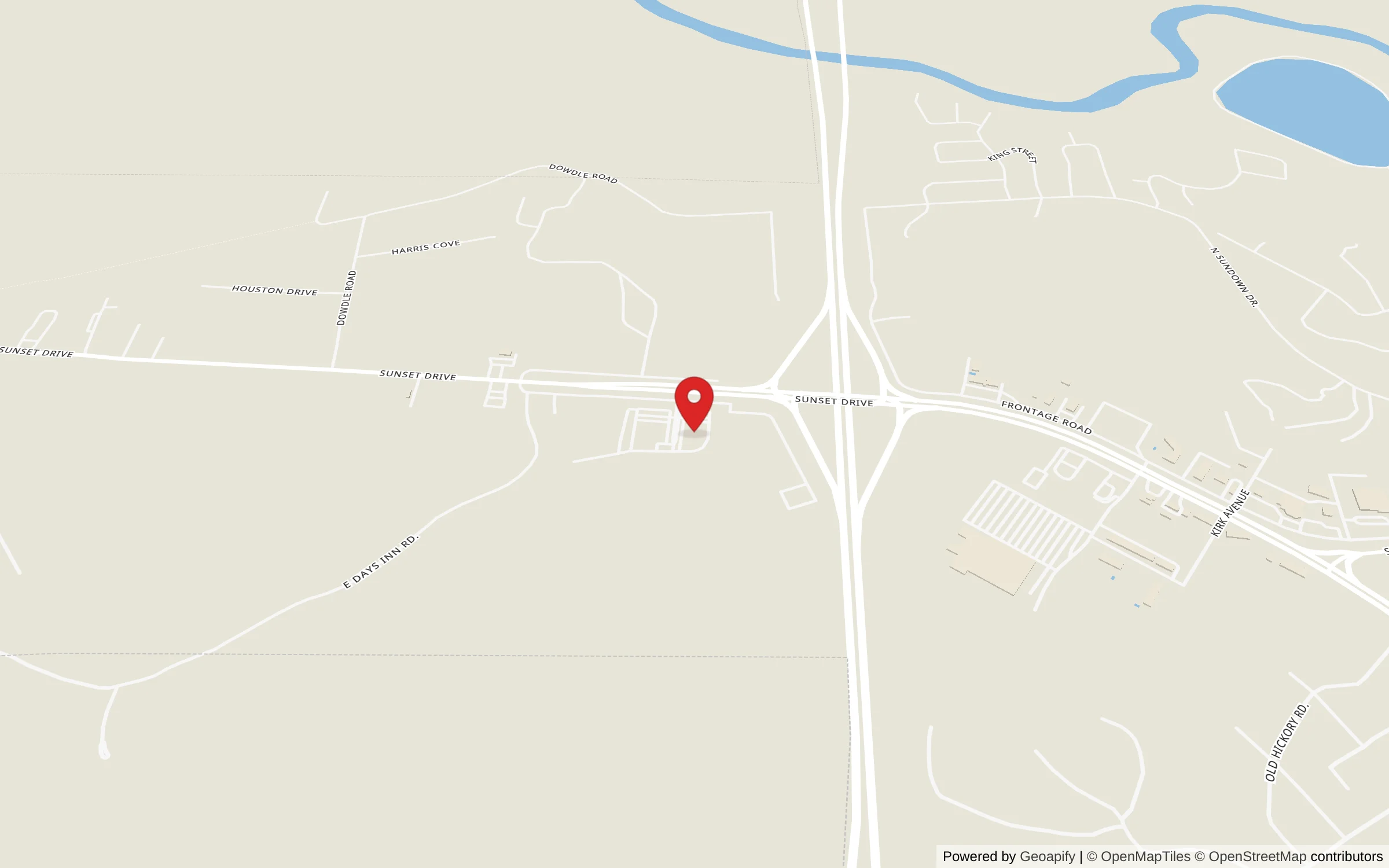 Map showing 237 SW Frontage Road, Grenada, MS 38901