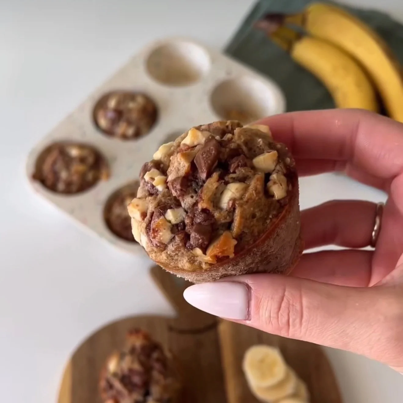 Muffins με μπανάνα & βρώμη