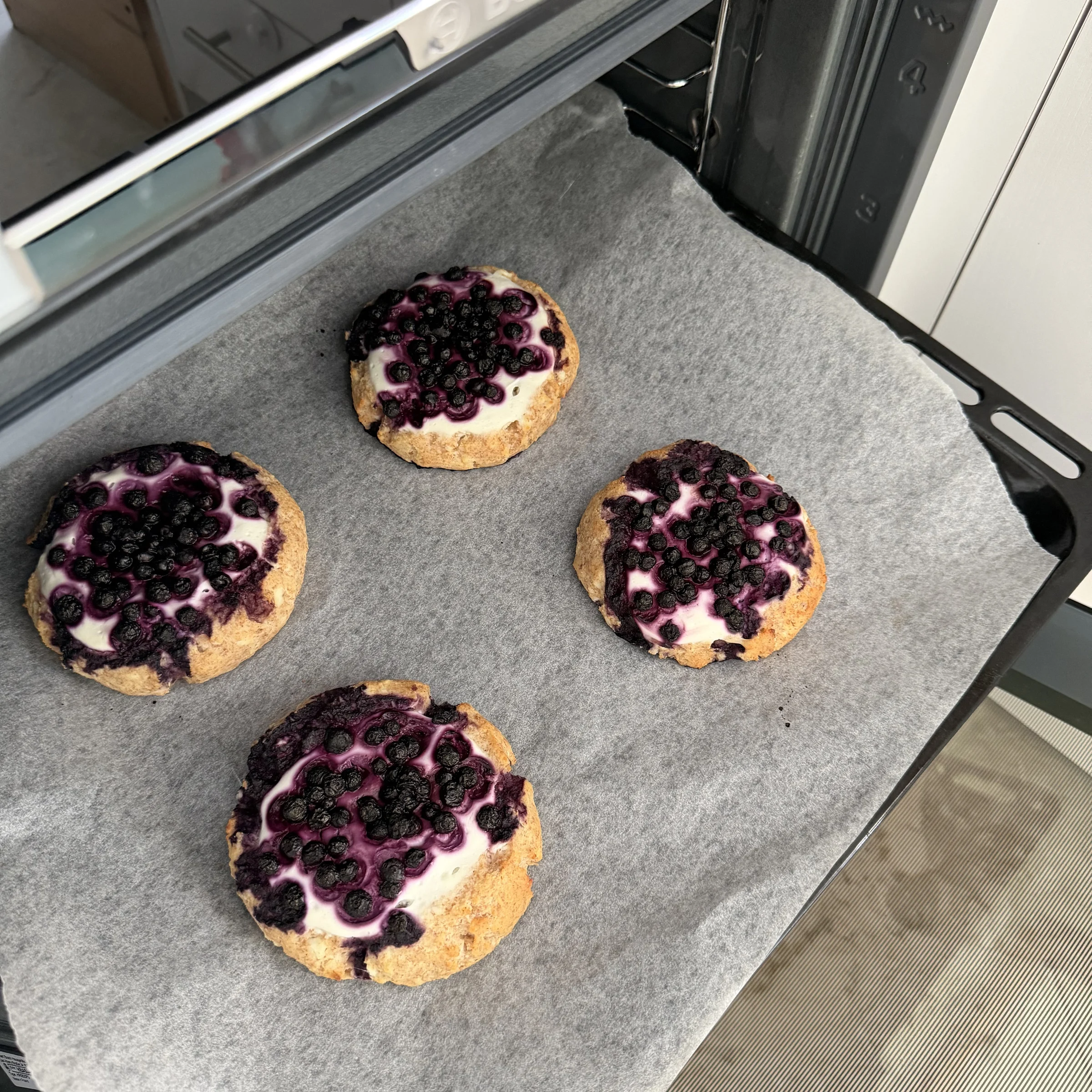 Mini cheesecake φούρνου με μύρτιλα 🫐