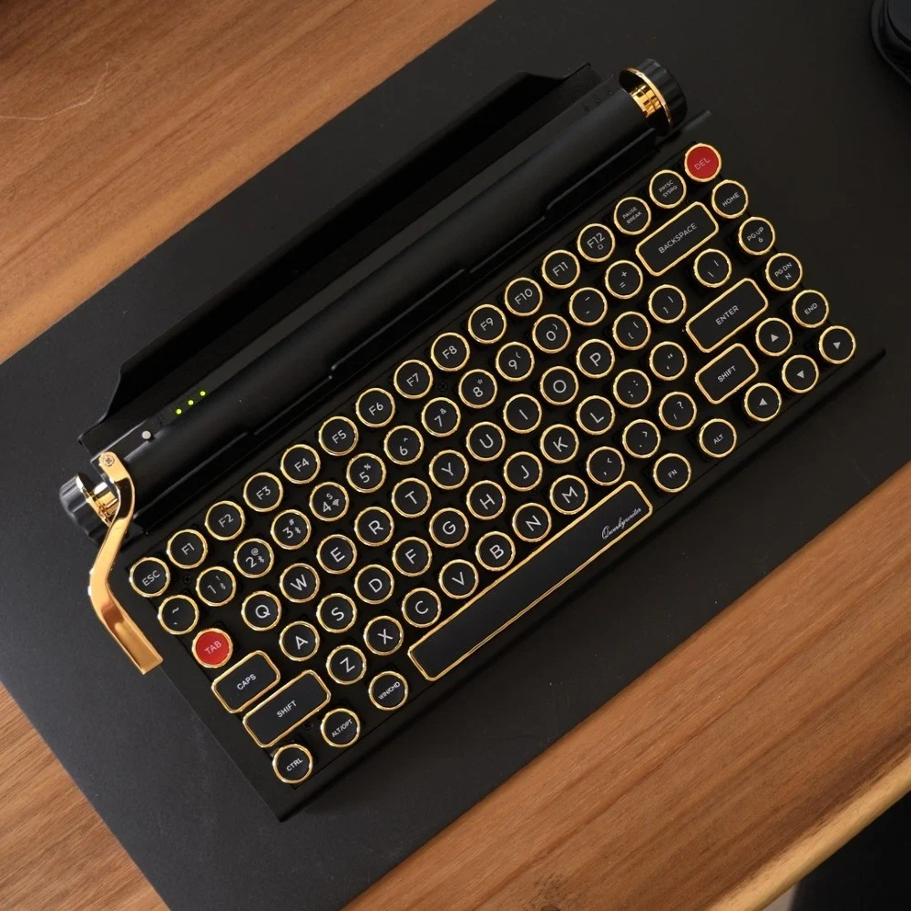 Black and gold QWERKYWRITER 2 keyboard