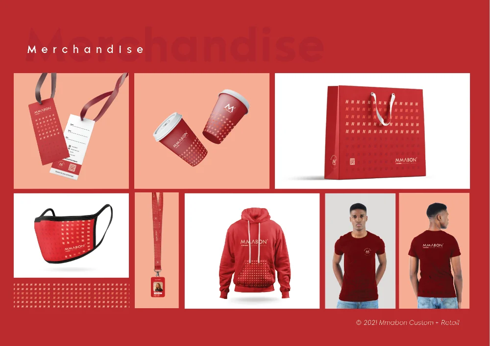 Mmabon red merchandise and identity board
