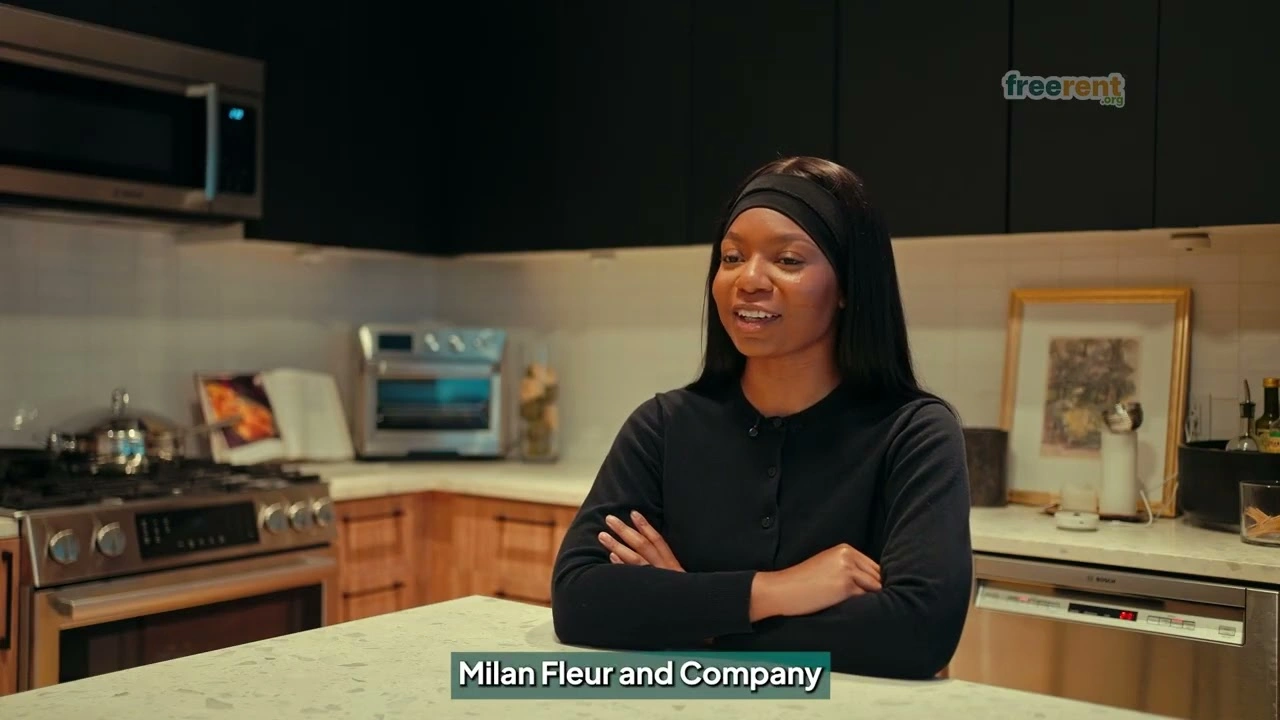 Aliyah, a 2026 FreeRent Atlanta Grant recipient, in her kitchen