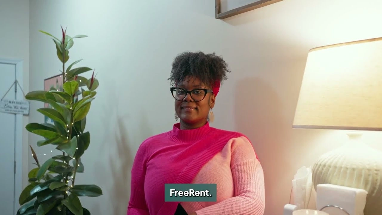 Delia, a 2026 FreeRent Atlanta Grant recipient, at home