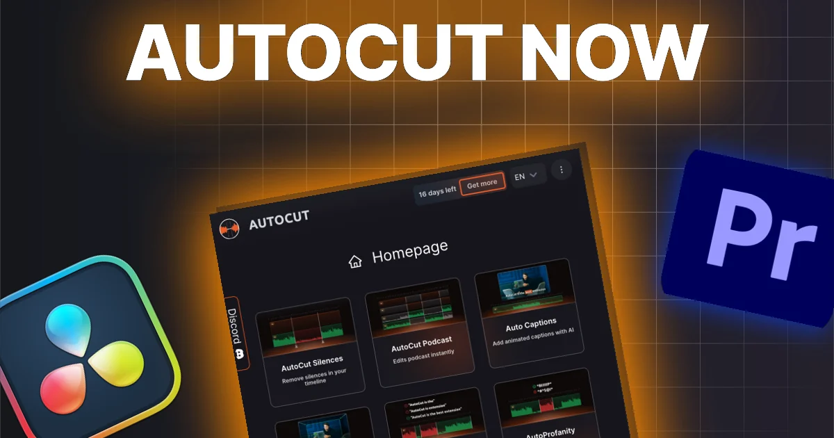 AutoCut interface with Premiere Pro and DaVinci Resolve