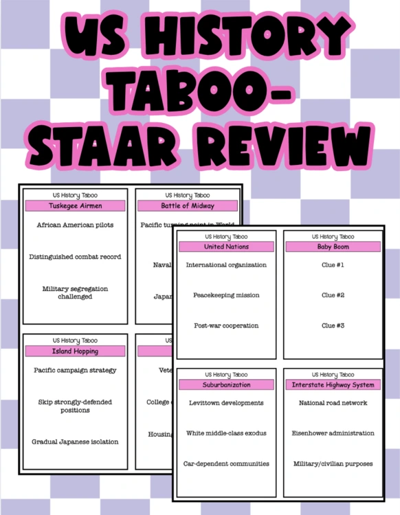 U.S. History Taboo review game cover
