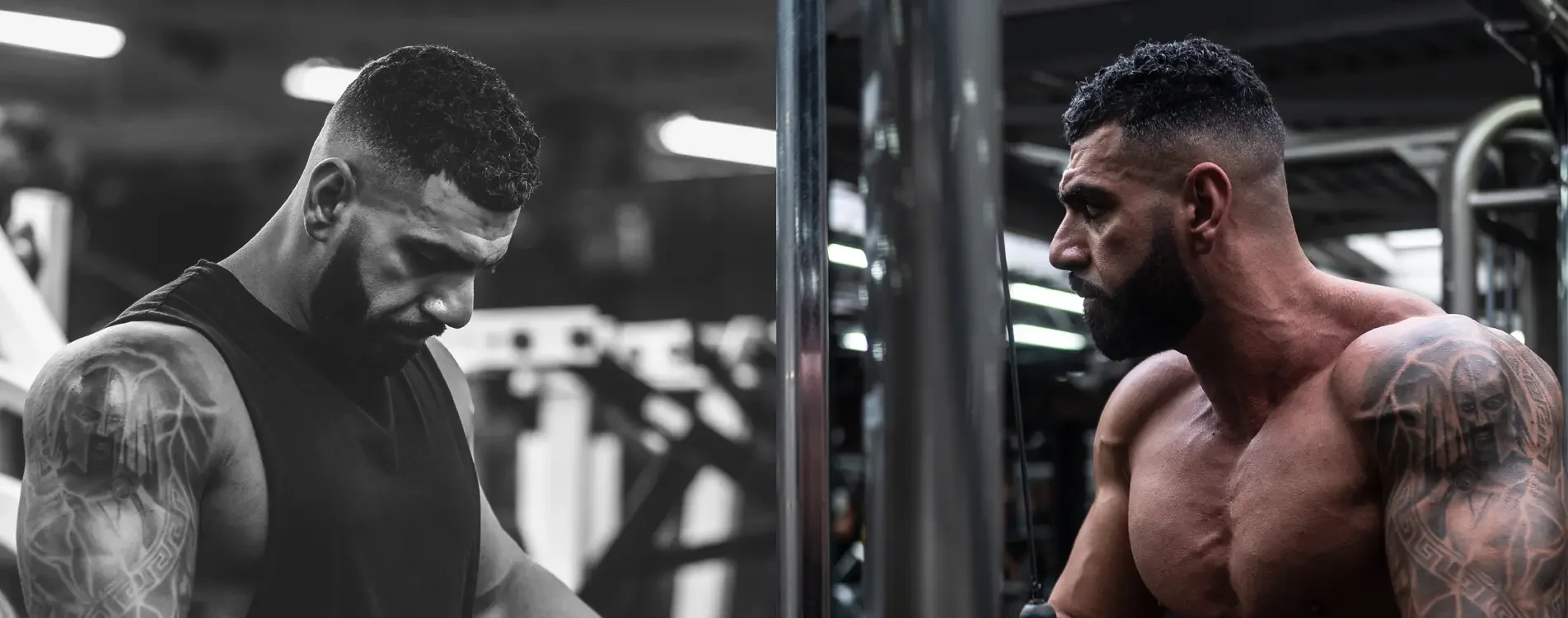 Pav Savva training in the gym