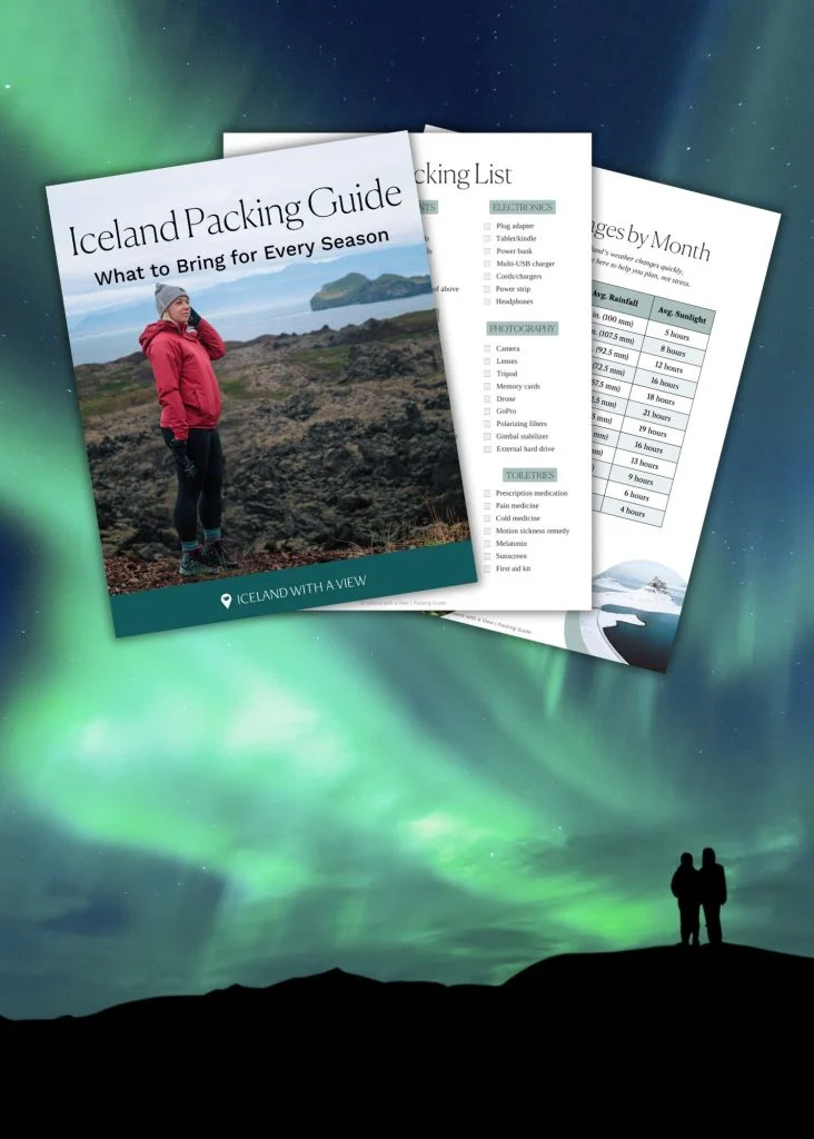 Iceland packing guide pictured beneath the northern lights