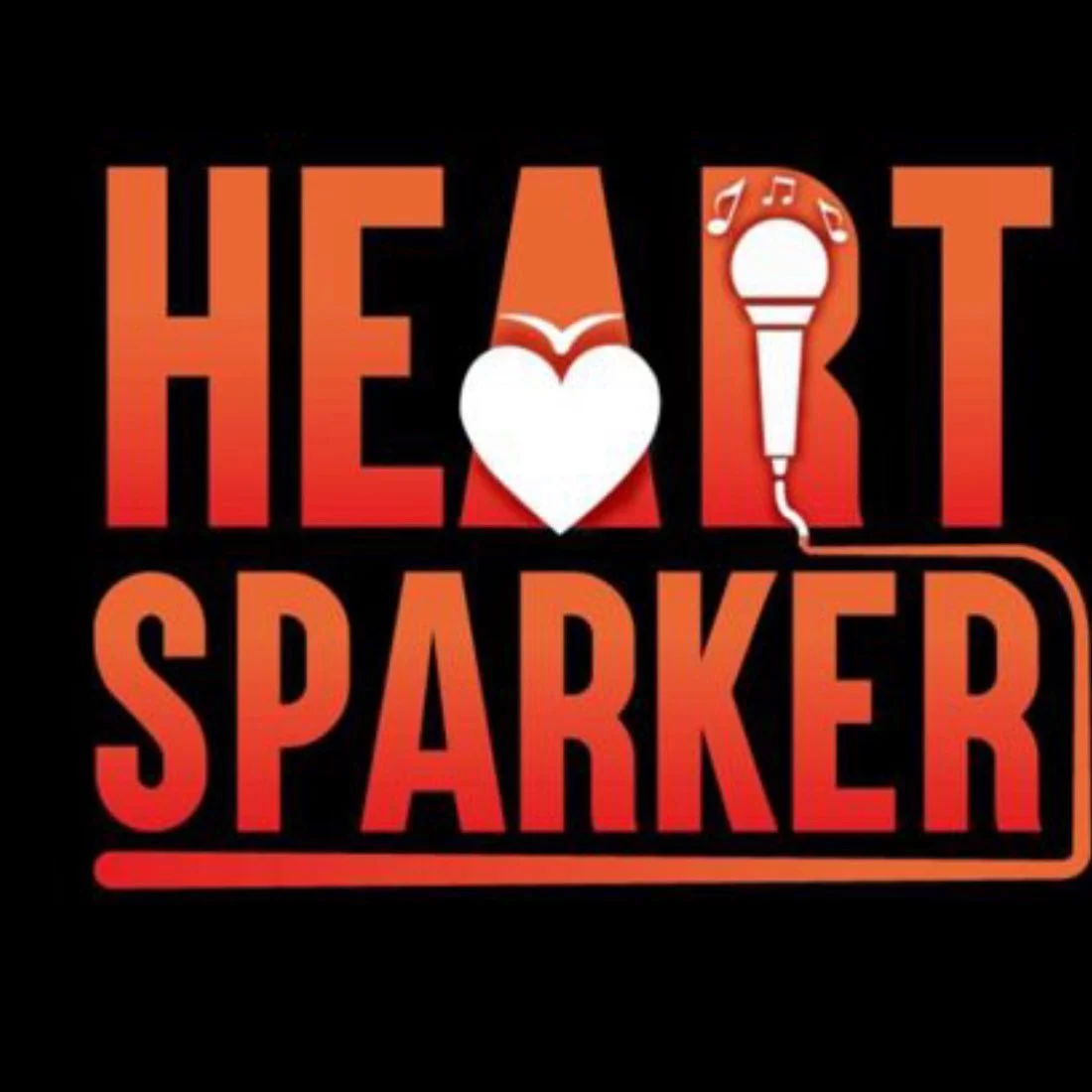 Heart Sparker in a tan hoodie and earbuds