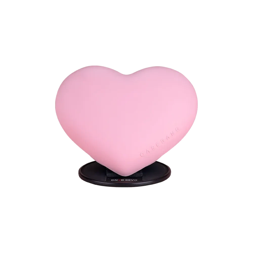 Pink 3D heart-shaped MagSafe grip stand
