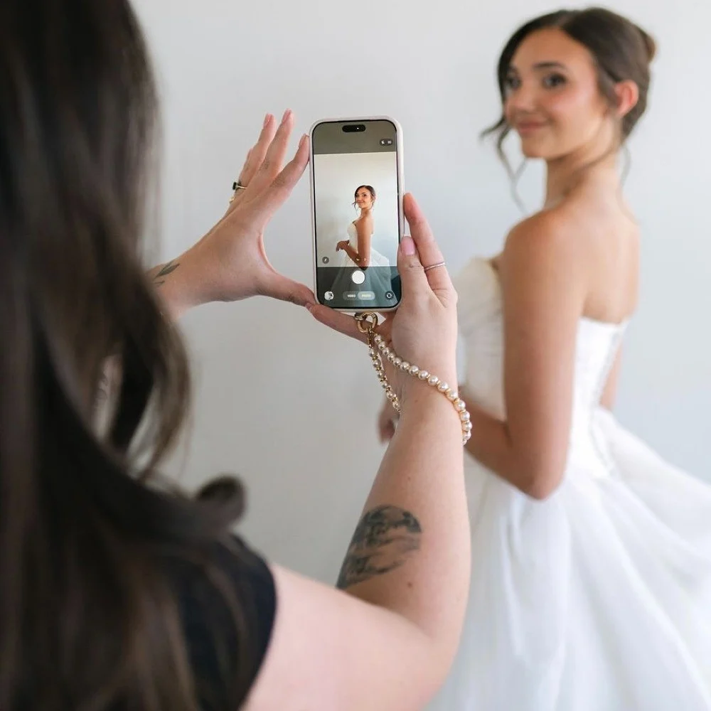 Bride with an elegant updo styled by Harley Chapman