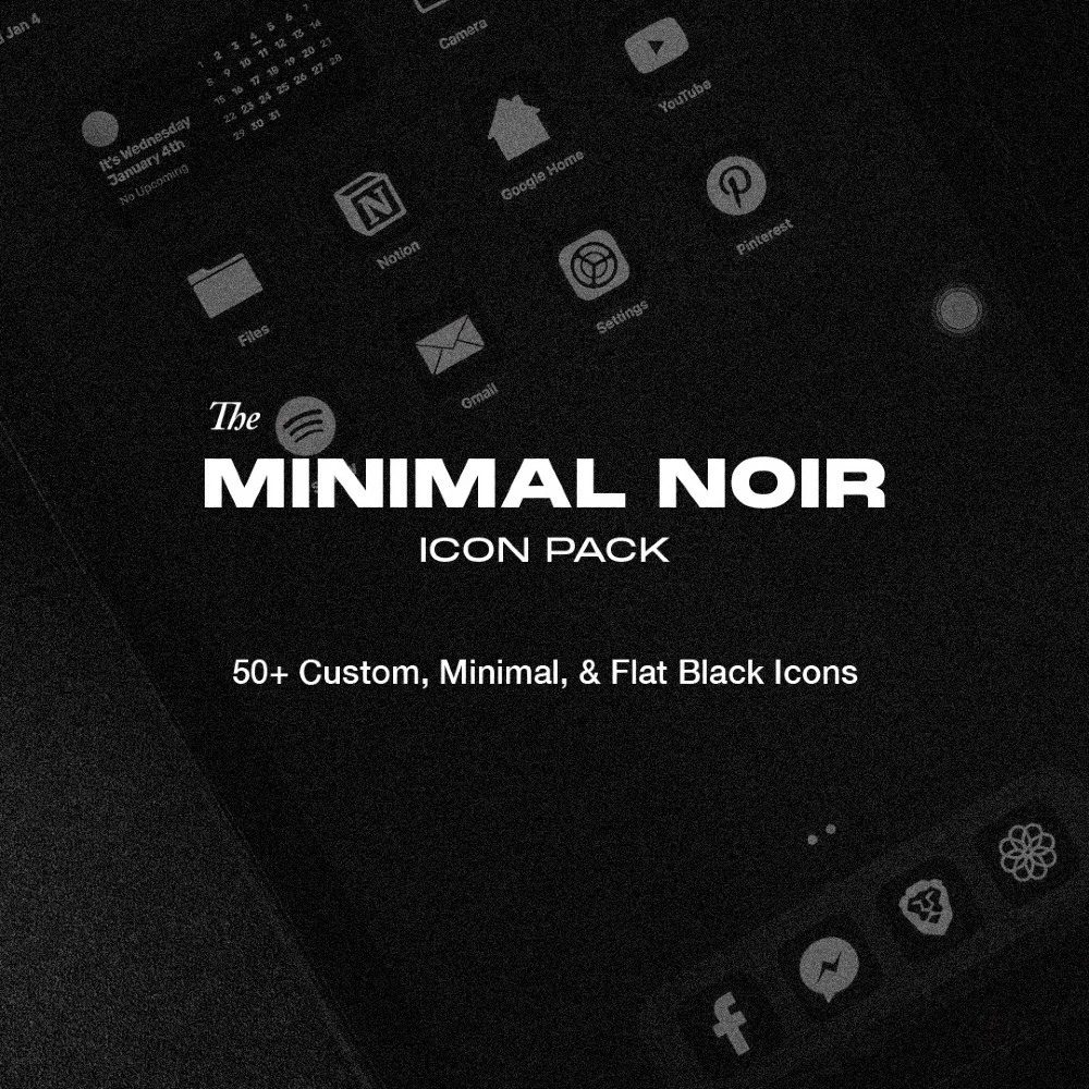 Minimal Noir Icons digital wallpaper or icon pack