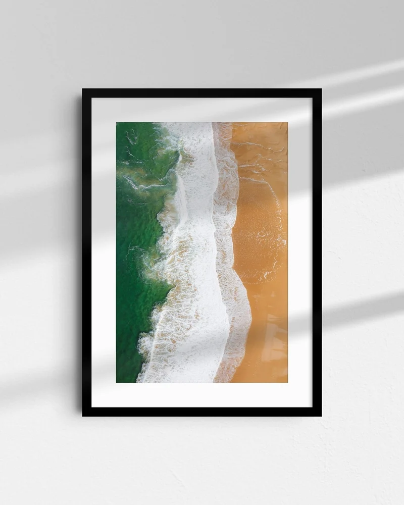 Framed aerial photograph from the Land and Sea print collection