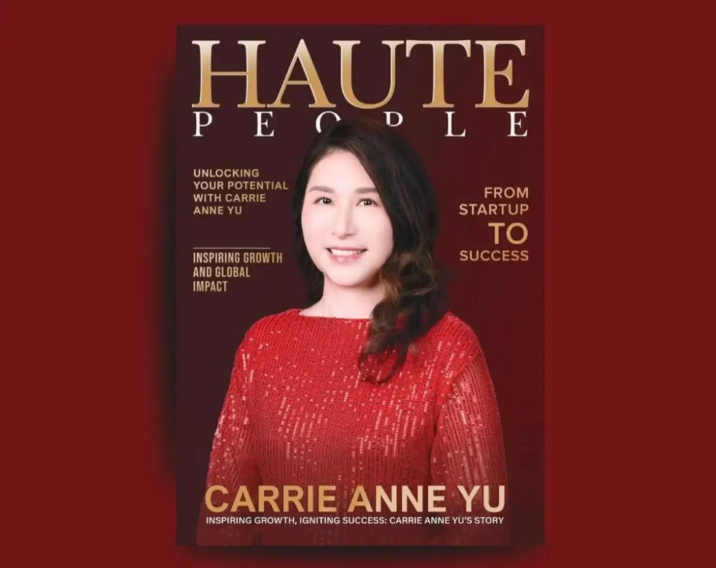 Carrie Anne Yu on the cover of Haute People magazine